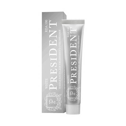 Паста зубная PRESIDENT White, 100 RDA, 75 г