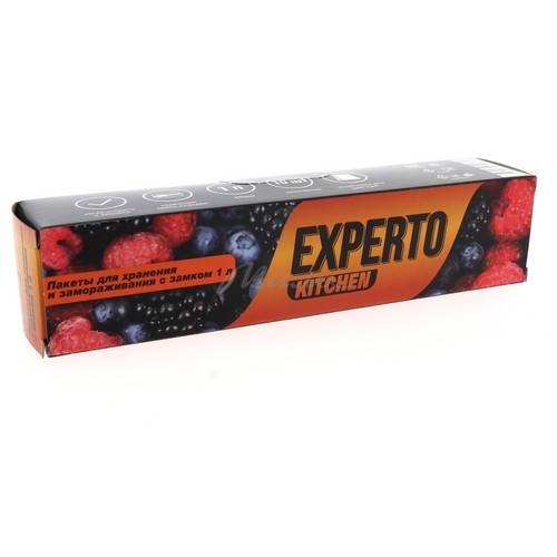 Пакеты для хранения и замораживания EXPERTO с замком-слайдером, 1 л,10 шт