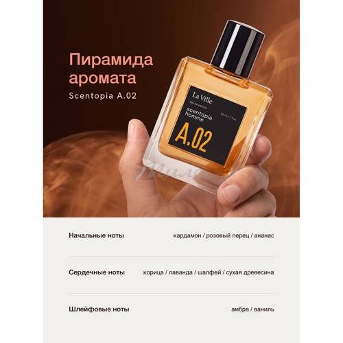 Парфюмерная вода LA VILLE Scentopia A.02 для мужчин, 50 мл #6