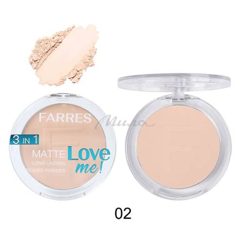 Пудра для лица FARRES Love me! 3 in 1, тон 02
