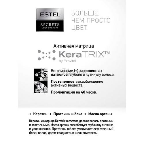 Маска для волос тонирующая ESTEL Secrets Цвет-Эксперт, тон 4/01 Эспрессо, 150 мл #4