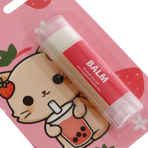 Бальзам для губ BLOOM Cosmetics Bubble Tea Земляничный, 4.9 г #3