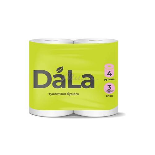 Бумага туалетная DALA, 3 слоя, 4 рулона