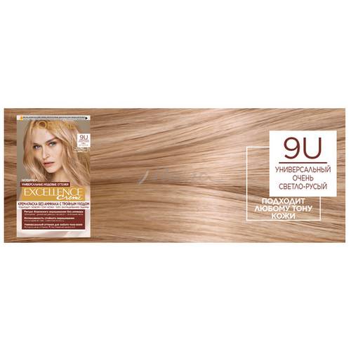 Крем-краска для волос без аммиака L'OREAL Excellence с тройным уходом, тон 9U, 255 г #5