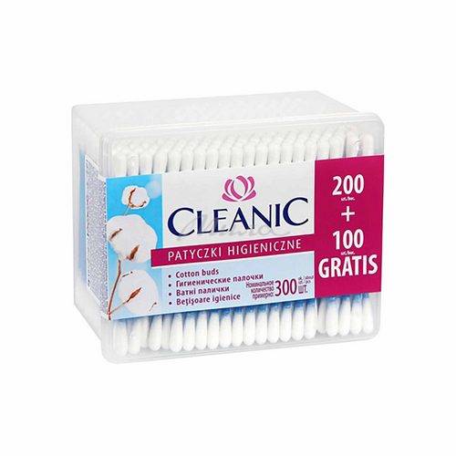 Палочки ватные CLEANIC 200шт прямоуг.коробка