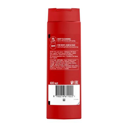 Гель для душа + шампунь OLD SPICE Epic Legend, 400 мл #2