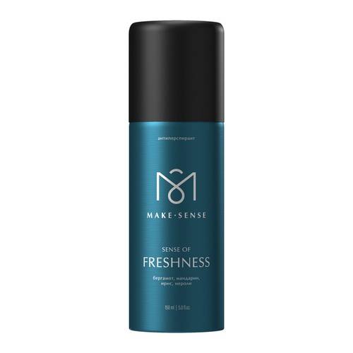 Антиперспирант парфюмированный MAKE SENSE Sense Of Freshness бергамот, мандарин, ирис и нероли, 150 мл