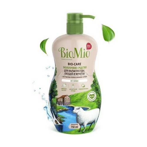 Средство для мытья посуды, овощей и фруктов BioMio BIO-CARE БЕЗ ЗАПАХА, 750 мл