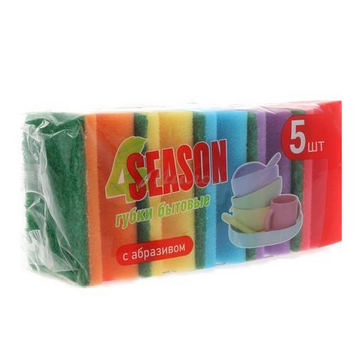 Губки 4SEASON профильные бытовые 95 х 65 х 39 мм, 5 шт #2