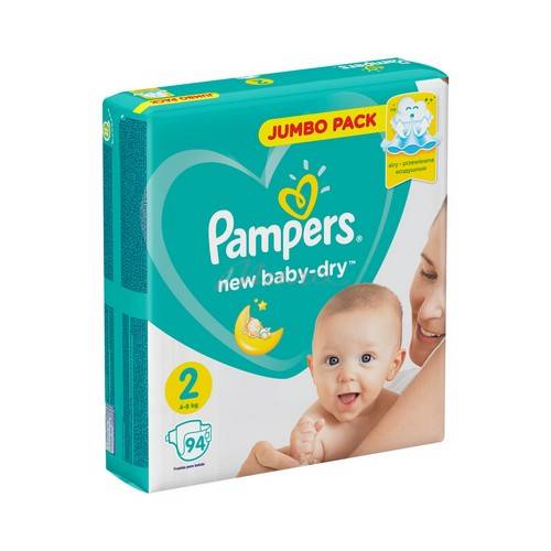Детские одноразовые подгузники Pampers new baby-dry  (4-8кг) 94 шт