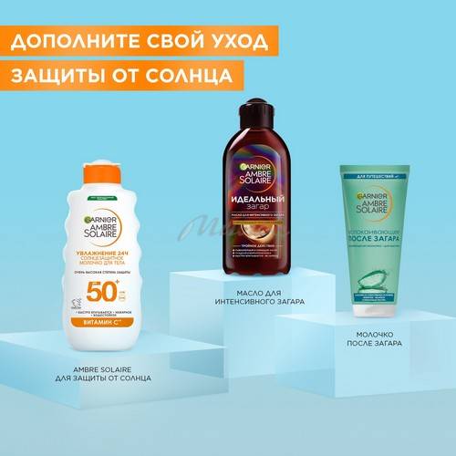 Молочко солнцезащитное для тела GARNIER Ambre Solaire Увлажнение 24ч SPF 50+, 175 мл #5
