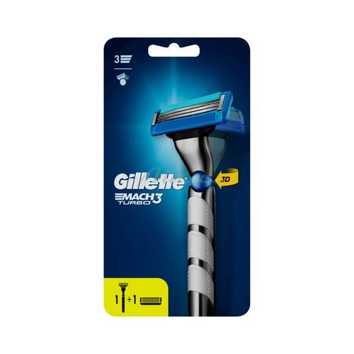 Бритва GILLETTE Mach3 Turbo Red с 2 сменными кассетами