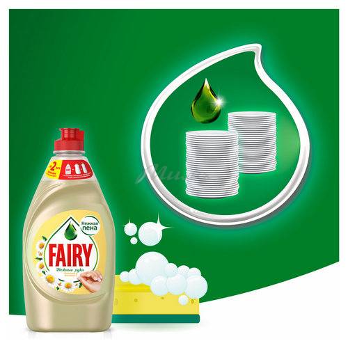 Средство для мытья посуды FAIRY Нежные руки Ромашка и витамин Е, 1.35 л #4