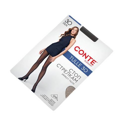 Колготки женские CONTE Elegant Tulle, nero, размер 4, 30 den #2