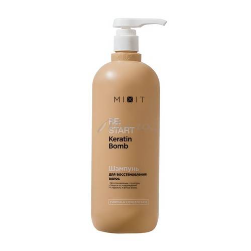Шампунь для волос MIXIT Re:Start Keratin Bomb для интенсивного восстановления, 1 л
