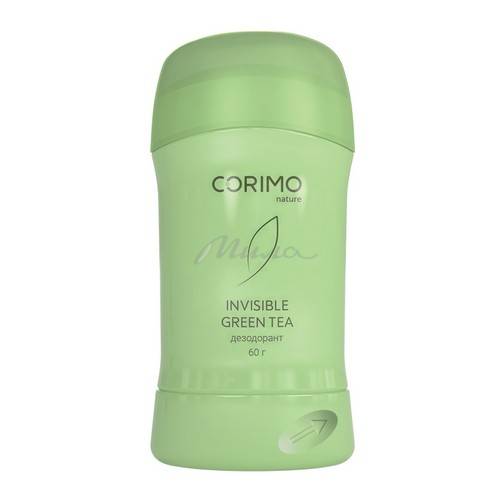 Дезодорант-стик для тела CORIMO Invisible Green Tea твердый гелевый, 60 г