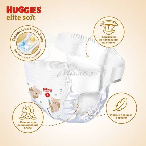 Подгузники детские HUGGIES Elite Soft (5-9 кг), 72 шт #3