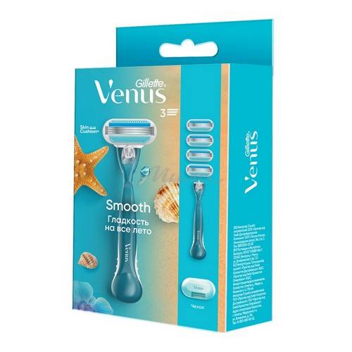 Бритва GILLETTE Venus с 1 сменной кассетой + Кассеты сменные для бритья, 3 шт + Чехол #3