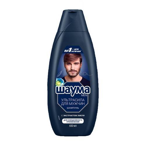 Шампунь для мужчин ШАУМА MEN SHAUMA ULTRA Сила c экстрактом хмеля для ежедневного применения, 650 мл