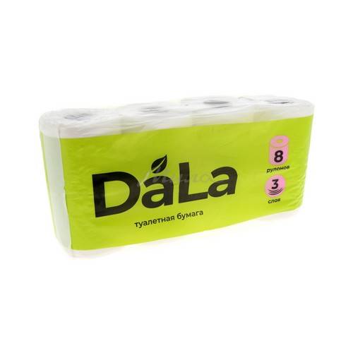 Бумага туалетная DALA трехслойная, 8 шт #3