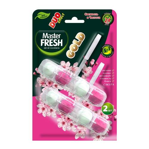 Блок для унитазов MASTER FRESH Gold Сакура, 2 шт