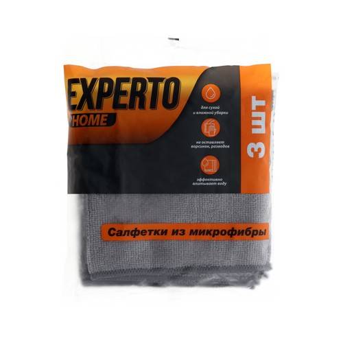 Салфетки из микрофибры EXPERTO 30 х 30, 220 г/м2, 3 шт