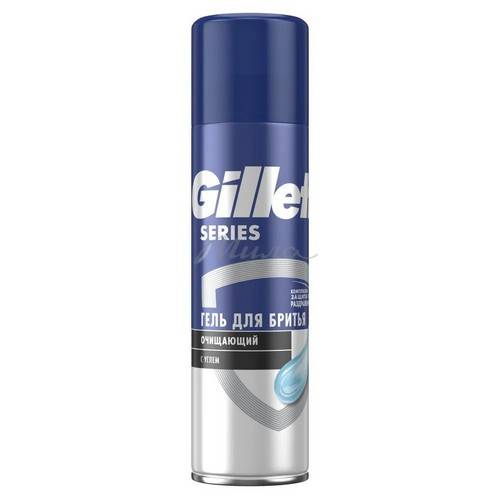 Гель для бритья GILLETTE Очищающий с углем, 200 мл