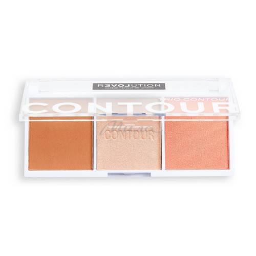 Палетка для макияжа лица RELOVE REVOLUTION Contour Trio Contour Бронзер, хайлайтер и румяна, тон Sugar #2