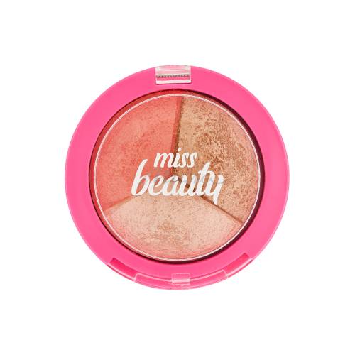 Румяна и хайлайтер для лица GOLDEN ROSE Miss Beauty Glow Baked Trio, 6.5 г