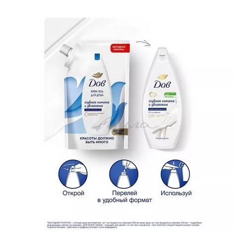 Крем-гель для душа ДАВ Глубокое питание и увлажнение для всей семьи, 500 мл #4