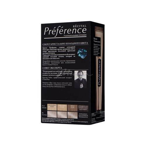 Краска для волос L'OREAL Recital Preference, тон 10.21 Стокгольм Светло-светло-русый перламутровый, 174 мл #2