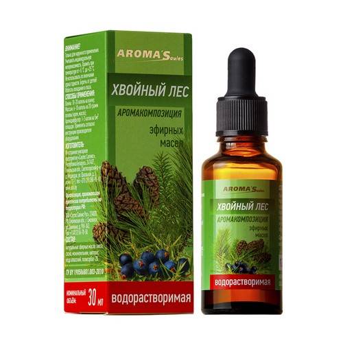 Аромакомпозиция эфирных масел AROMA SAULES Хвойный Лес водорастворимая, 30 мл