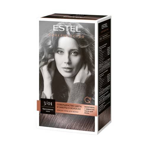Краска-уход для волос ESTEL Совершенство, тон 3/01 тёмный шатен натурально-пепельный