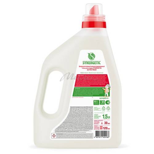 Гель для стирки SYNERGETIC Active Fresh биоразлагаемый концентрированный, 1.5 л #2