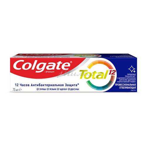 Паста зубная COLGATE Total 12 Профессиональная отбеливающая, 75 мл #4