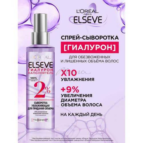 Шампунь увлажняющий ELSEVE Гиалурон наполнитель 72 часа, 400 мл #9