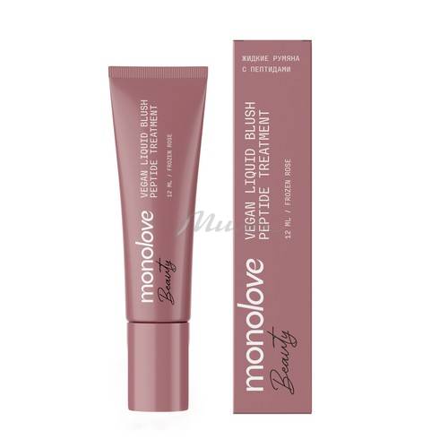 Румяна жидкие с пептидами MONOLOVE Beauty Vegan Peptide Treatment, тон Frozen Rose, 12 мл