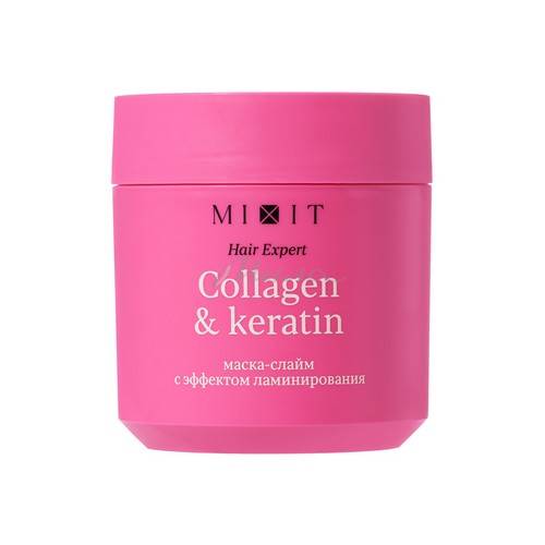 Маска для волос MIXIT ламинирующая с коллагеном и кератином Hair Expert Collagen&Keratin, 400 мл