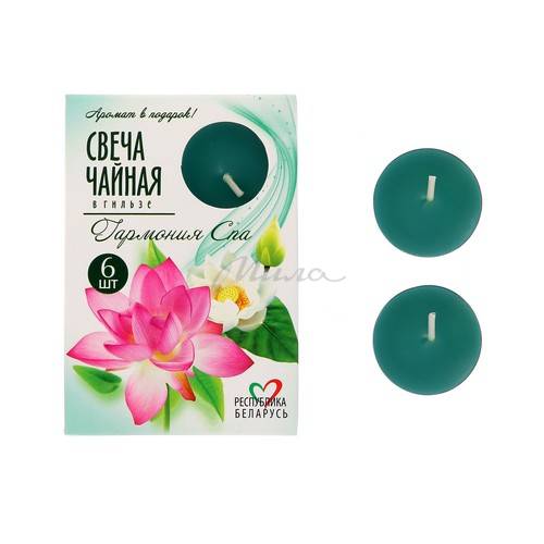 Свечи чайные ZARIVA Гармония спа в гильзе, 6 шт #2