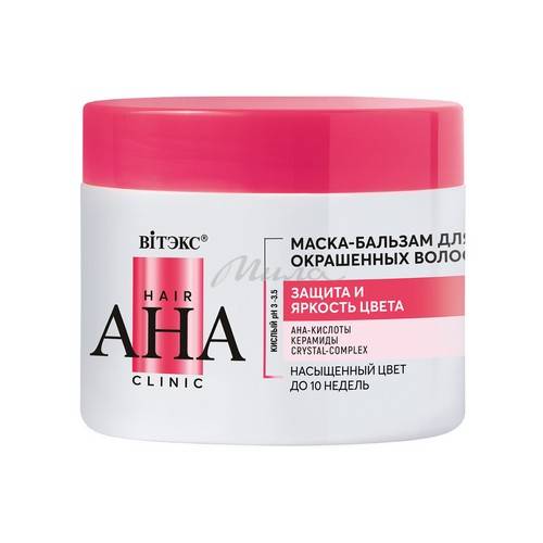 Маска-Бальзам ВИТЭКС Hair AHA Clinic для окрашенных волос Защита и яркость цвета , 300 мл
