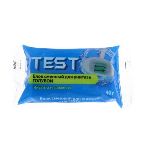 Блок сменный для унитаза TEST Голубой, 40 г