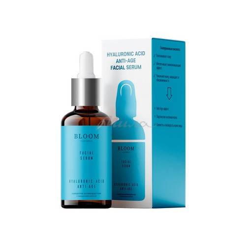 Сыворотка для лица BLOOM COSMETICS с гиалуроновой кислотой, 30 мл