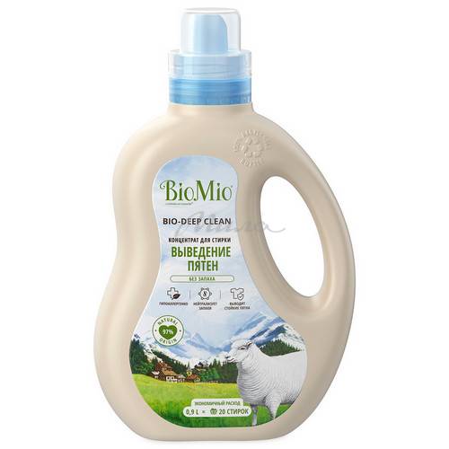 Гель-пятновыводитель BIOMIO Bio-Laundry Gel 2-in-1 для стирки всех тип тканей со стойкими пятнами без запаха, 900 мл #2