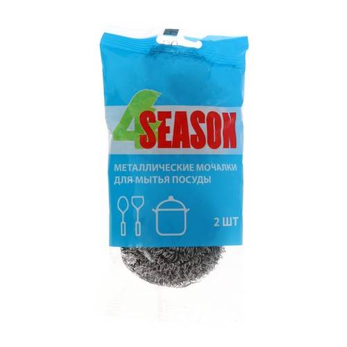 Мочалки 4Season металлические 15гр, 2шт/упаковка