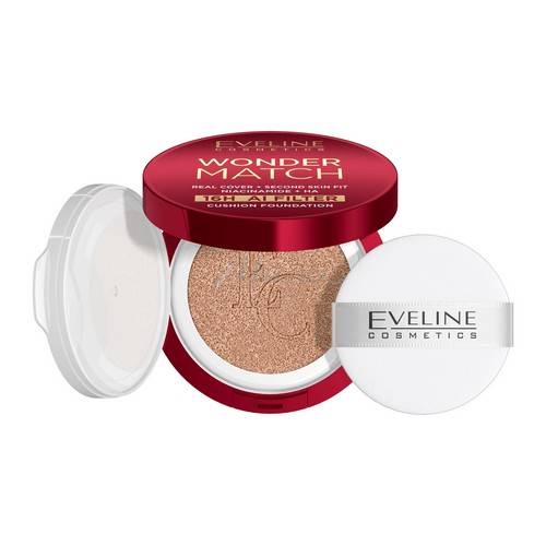 Кушон тональный EVELINE Cosmetics Wonder Match с ниацинамидом и гиалуроновой кислотой, тон 01N Ivory