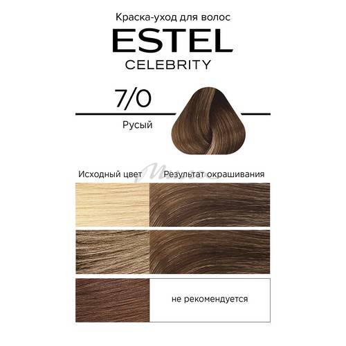 Краска-уход для волос ESTEL Celebrity, тон 7/0 Русый, 140 мл #2