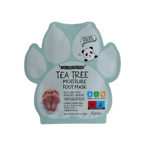 Маска тканевая для ног ESFOLIO C53 Tea Tree Moisture Foot Mask увлажняющая с экстрактом чайного дерева, 20 мл