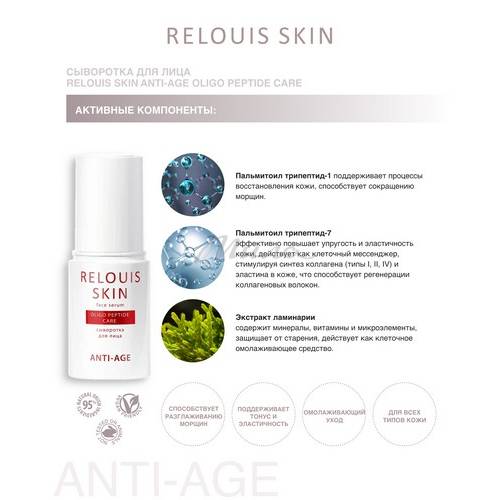 Сыворотка для лица RELOUIS SKIN Oligo Peptide Care Anti-Age, 30 мл #3