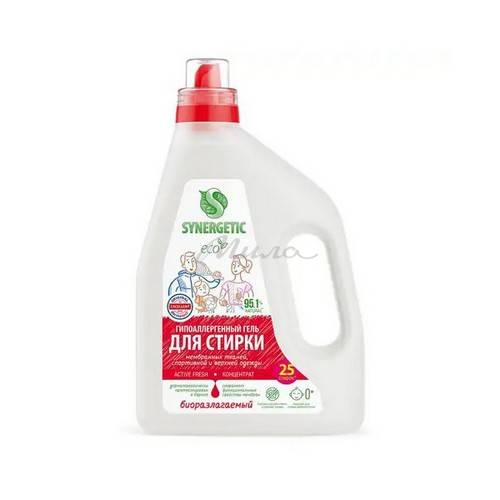 Гель для стирки SYNERGETIC Active Fresh биоразлагаемый концентрированный, 1.5 л