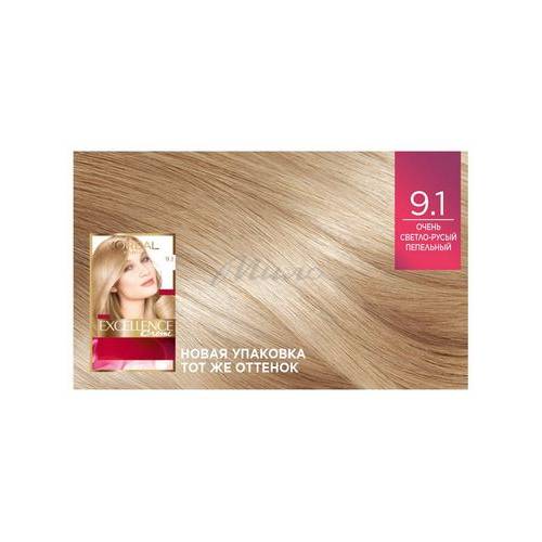 Крем-краска для волос L'OREAL Excellence, тон 9.1, 190 мл #7